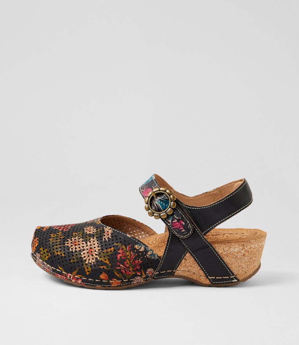 Joice Black Floral Multi Mary Jane Heels