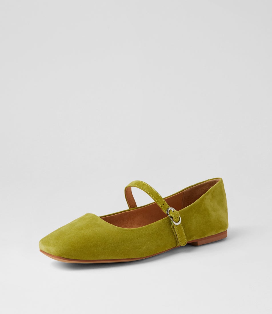 Tokena Matcha Suede Mary Janes