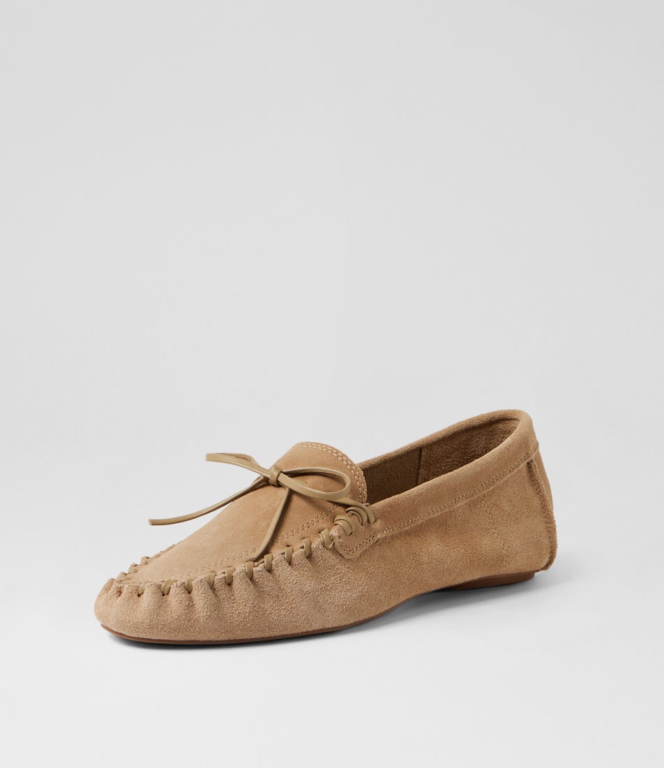 Vorage Taupe Suede Loafers