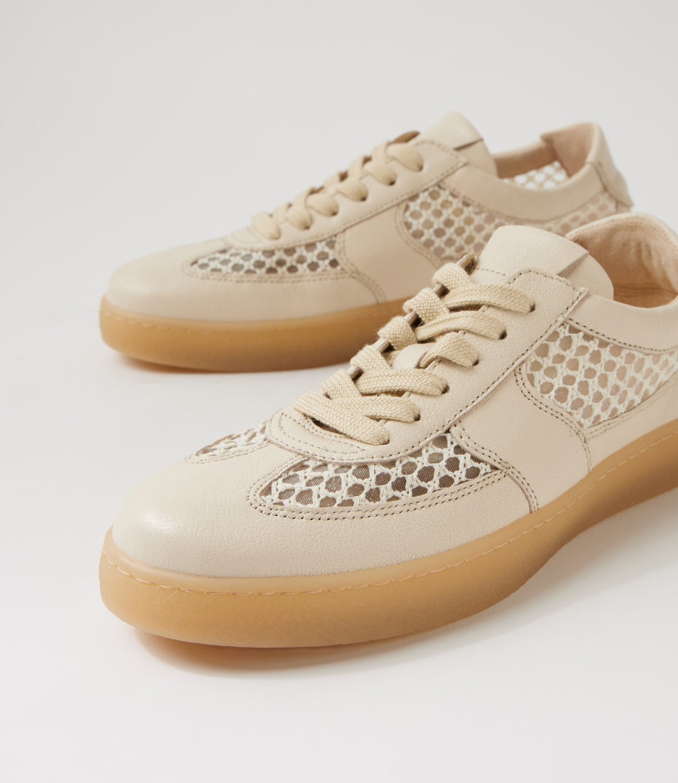 Soriah Vanilla Raffia Suede Lace Ups