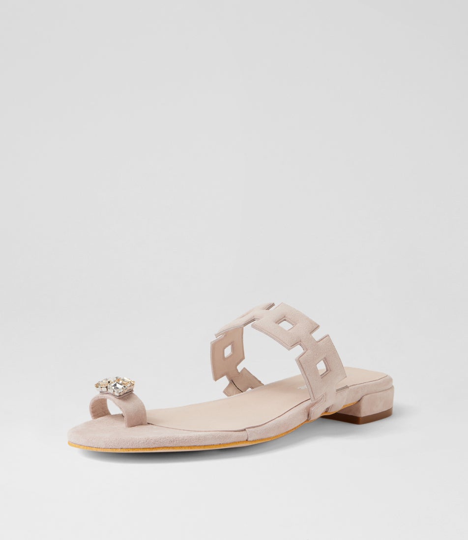 Loverlie Nude Suede Sandals