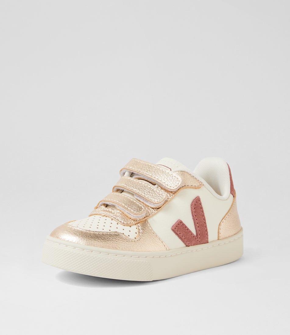 Small V 10 Toddler Petale Platine Leather Slip On Sneakers