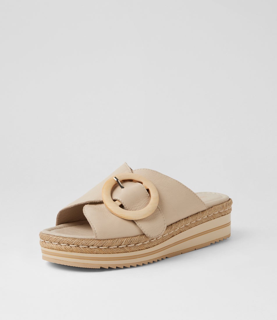 Antigone Vanilla Leather Slides