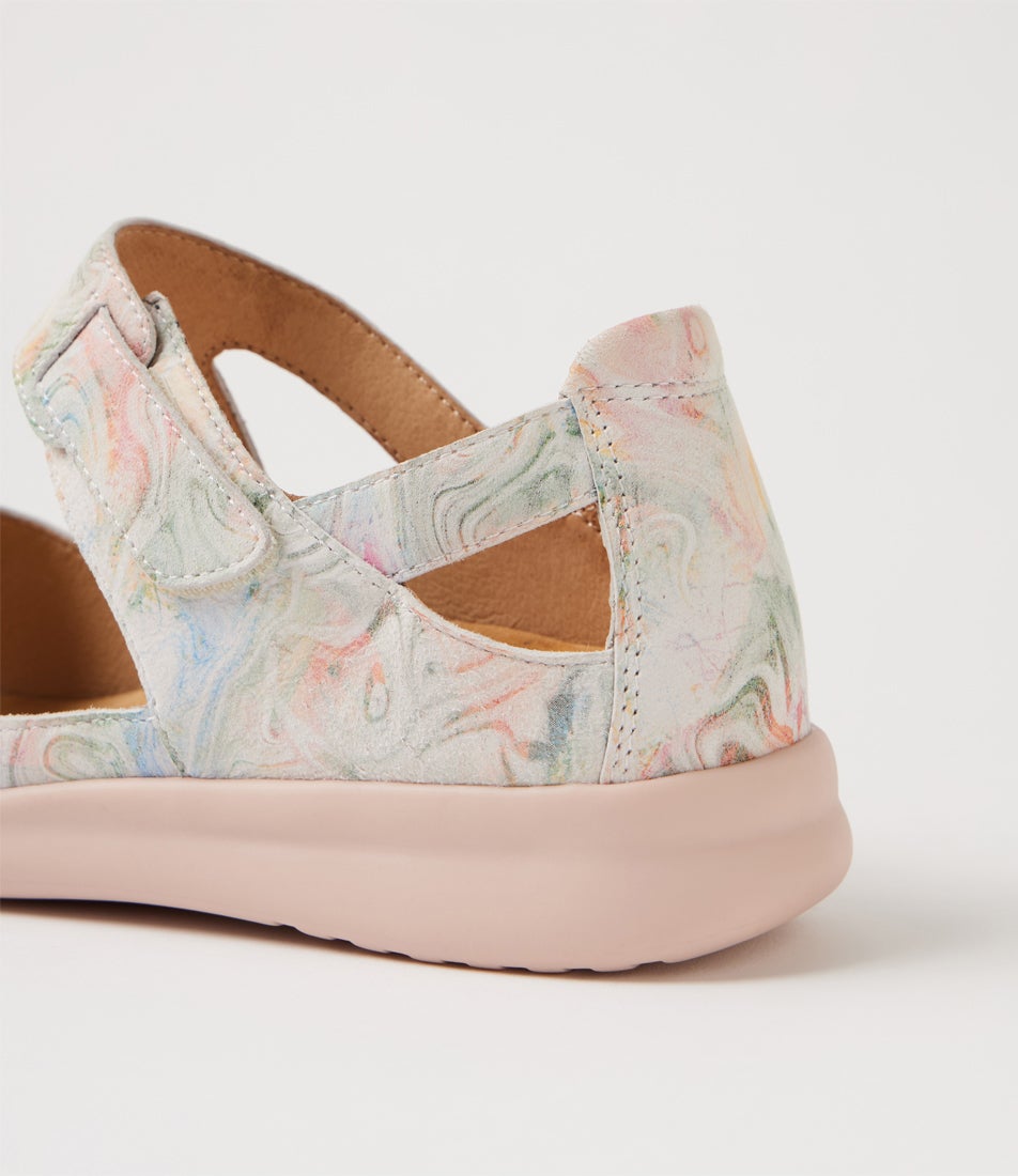 Bopen Xw Nude Floral Leather Sandals