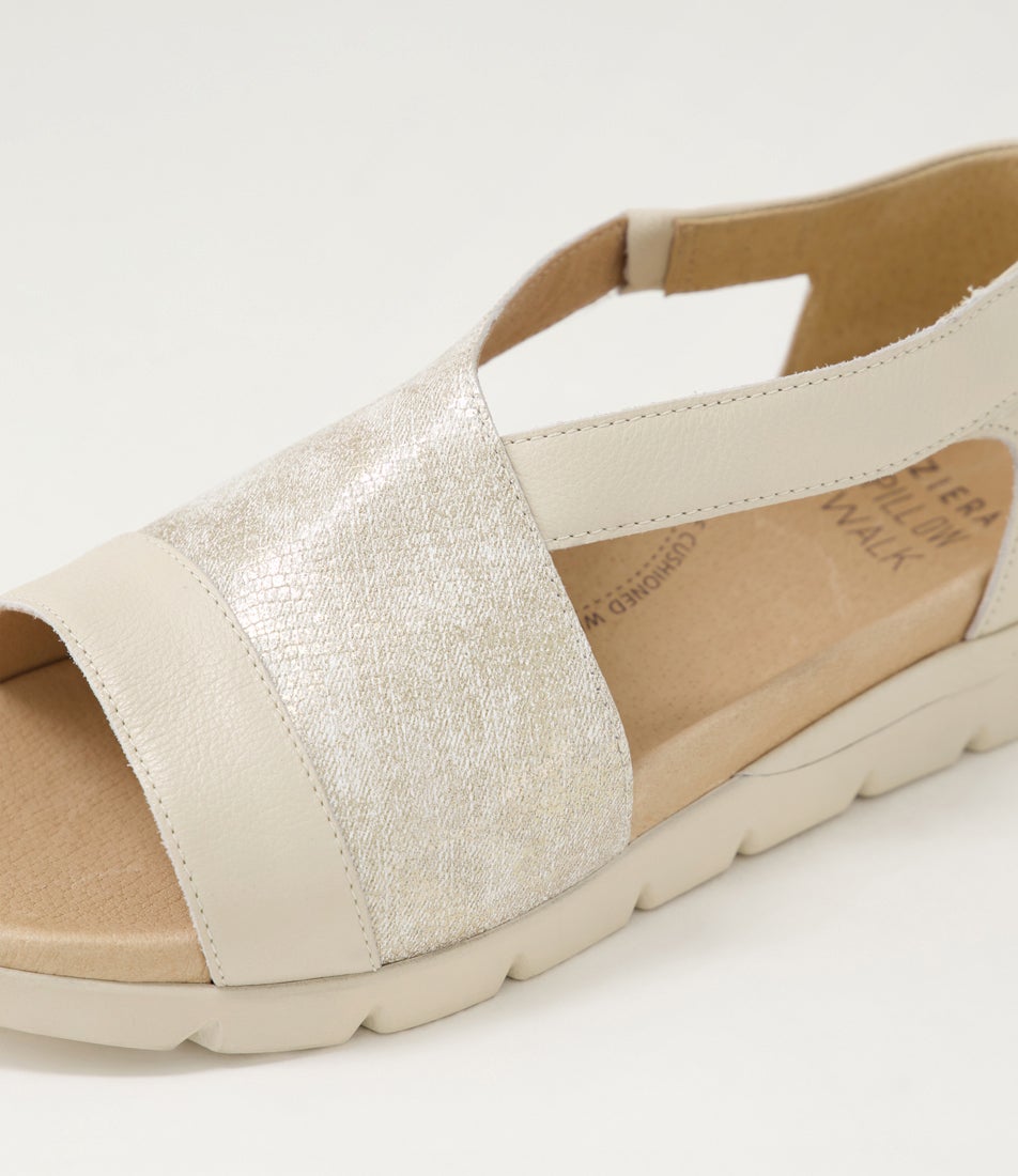 Allroy Xw Milk Ivory Lizard Leather Sandals