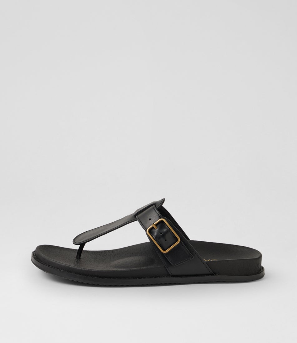 Nelson Black Leather Thongs