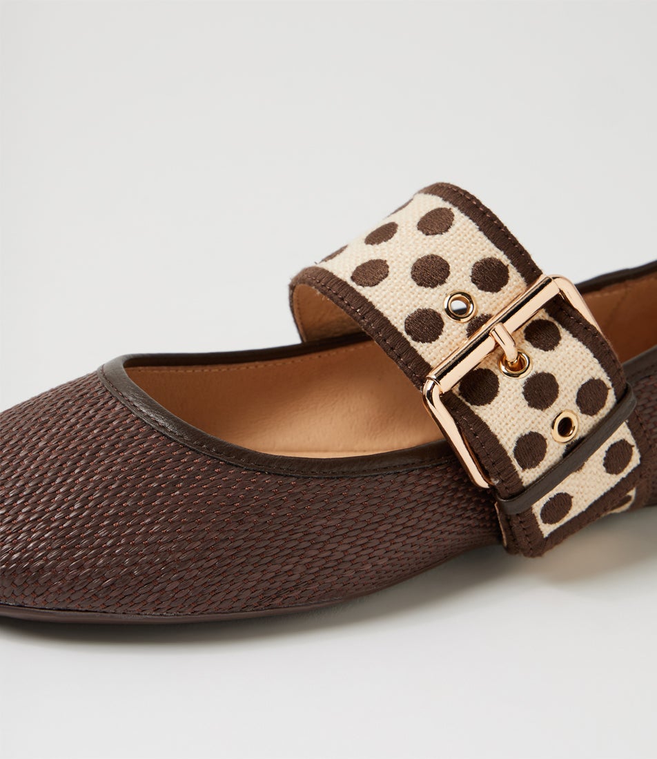 Betsa Choc Natural Multi Mary Janes