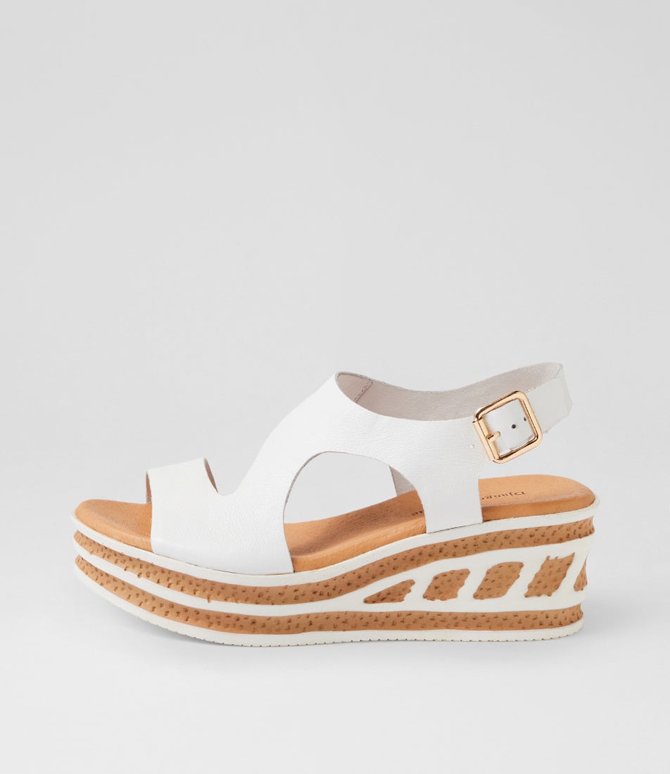 Quetzal White Leather Sandals