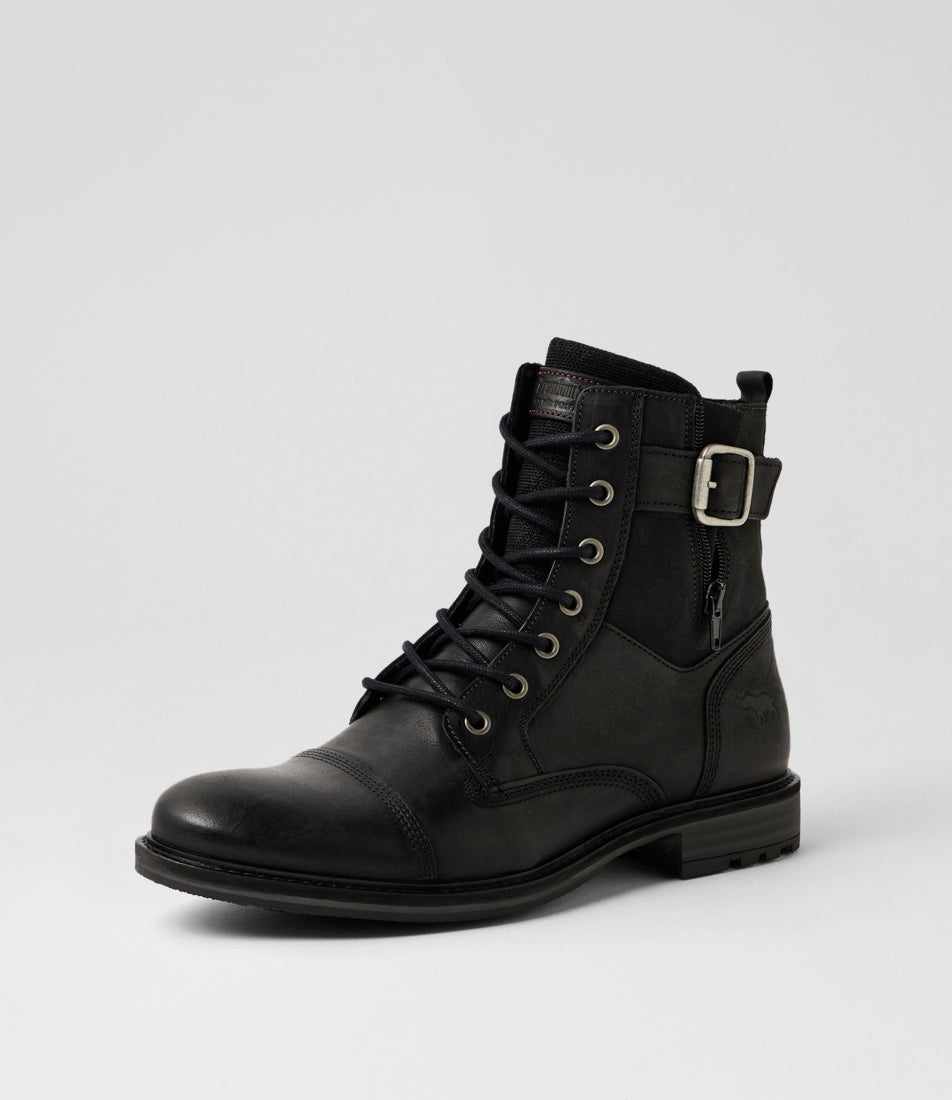 Plaid Black Leather Chelsea Boots
