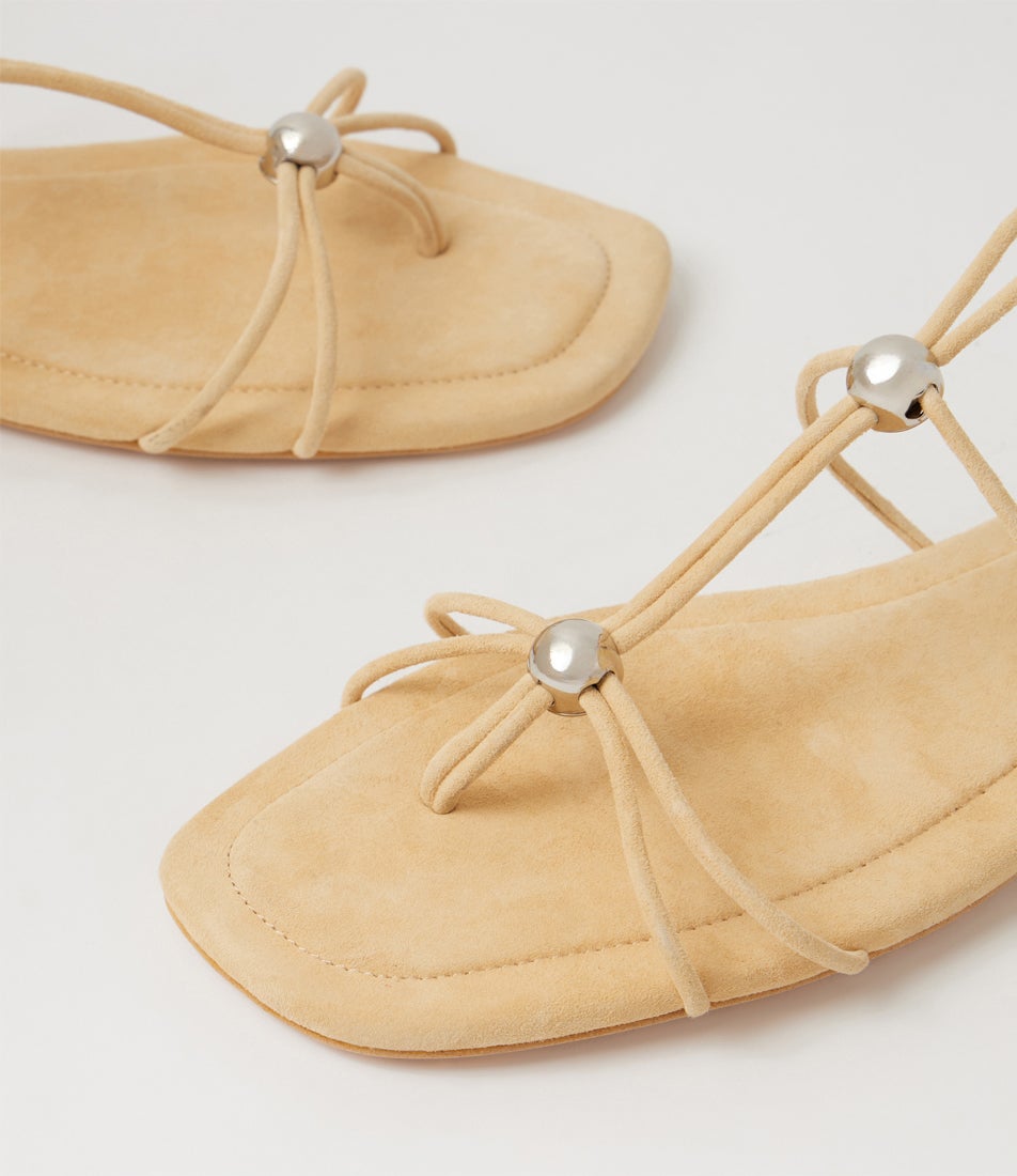 Rahi Lemon Silver Suede Sandals