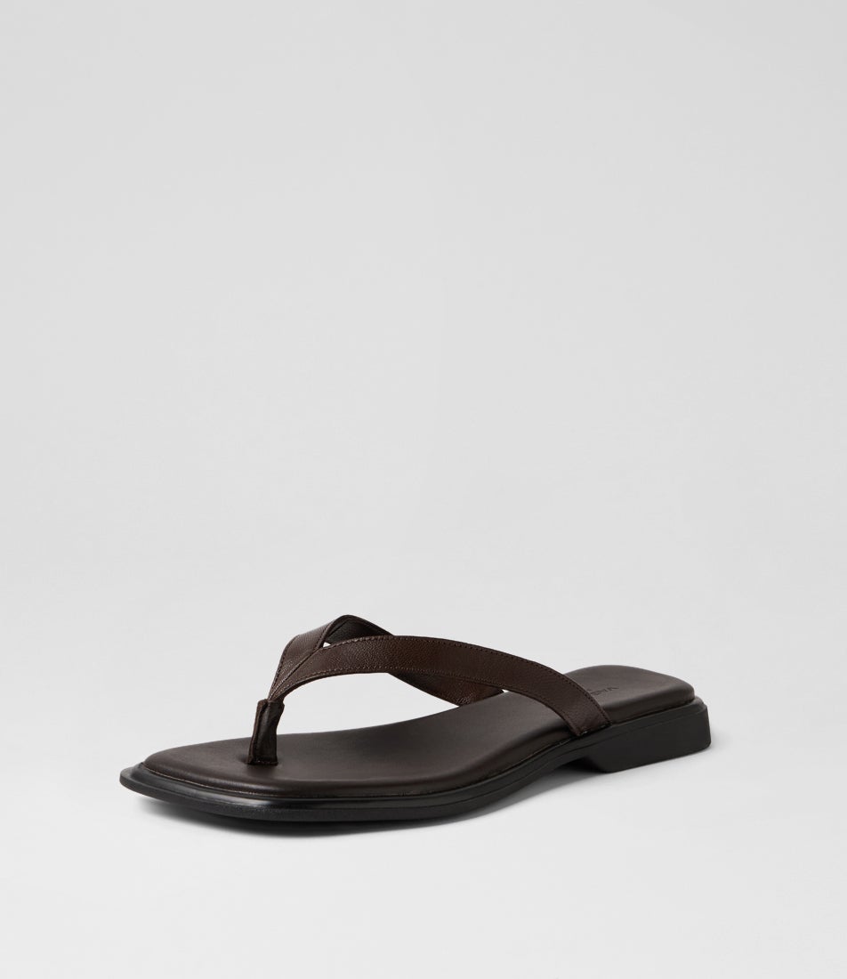 Izzy Chocolate Leather Thongs
