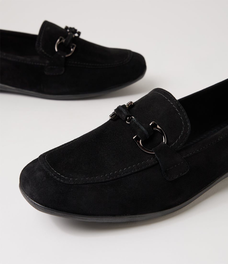 Fenja 34 Black Suede Loafers