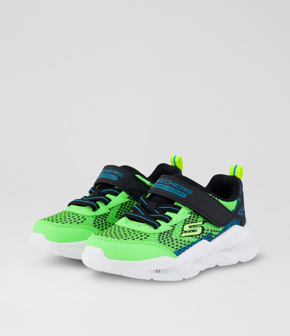 Meteor Lights 2 Toddler Lime Black Mesh Sneakers
