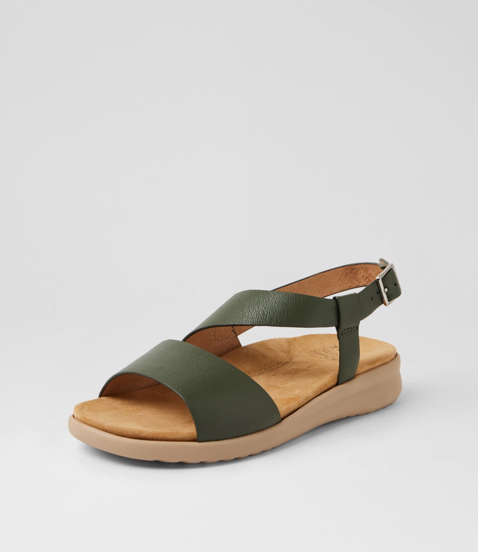 Bimon Xw Khaki Almond Leather Sandals