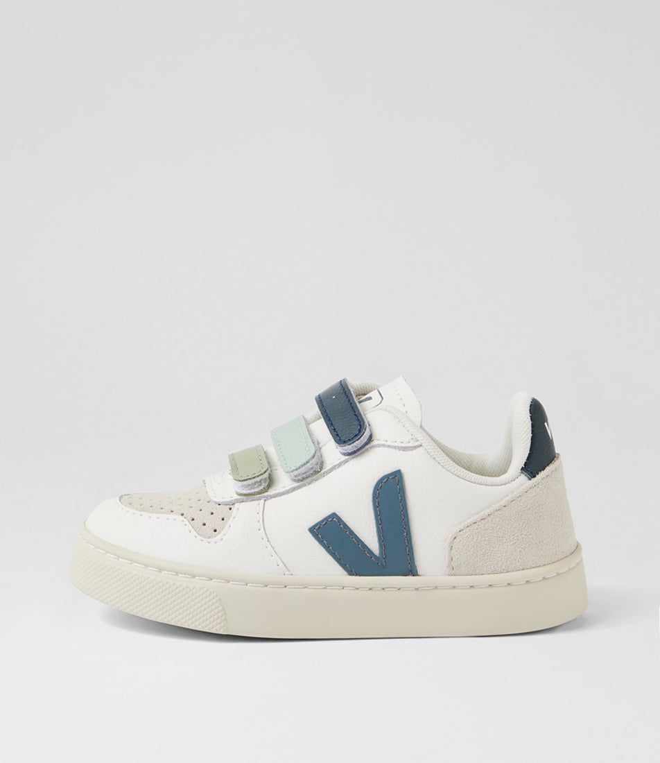 Small V 10 Toddler White California Leather Slip On Sneakers