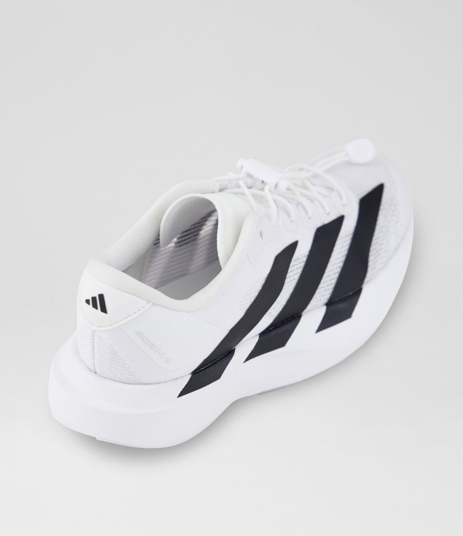 Adizero Evo Sl Junior White Black Silver Mesh Sneakers
