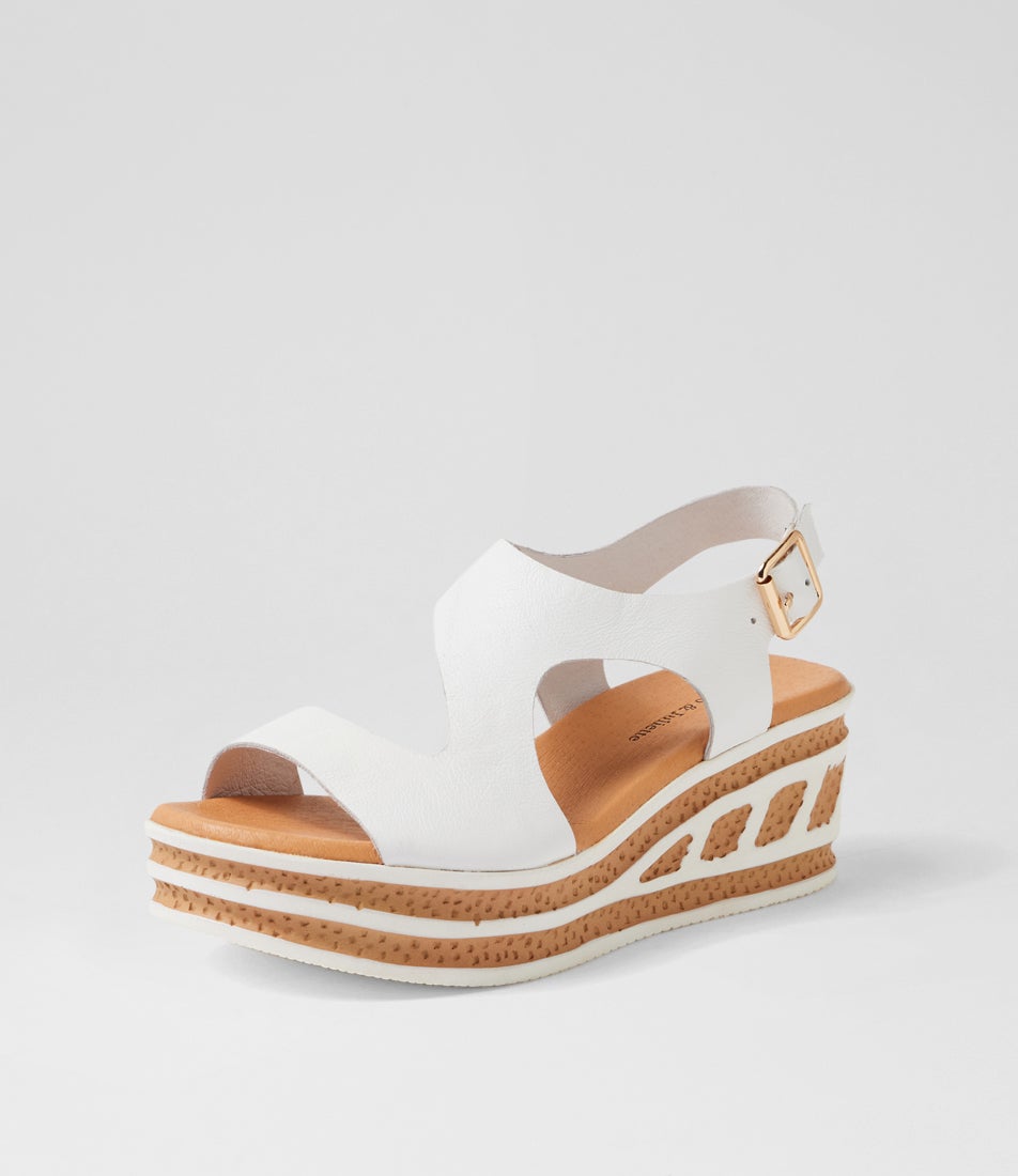 Quetzal White Leather Sandals