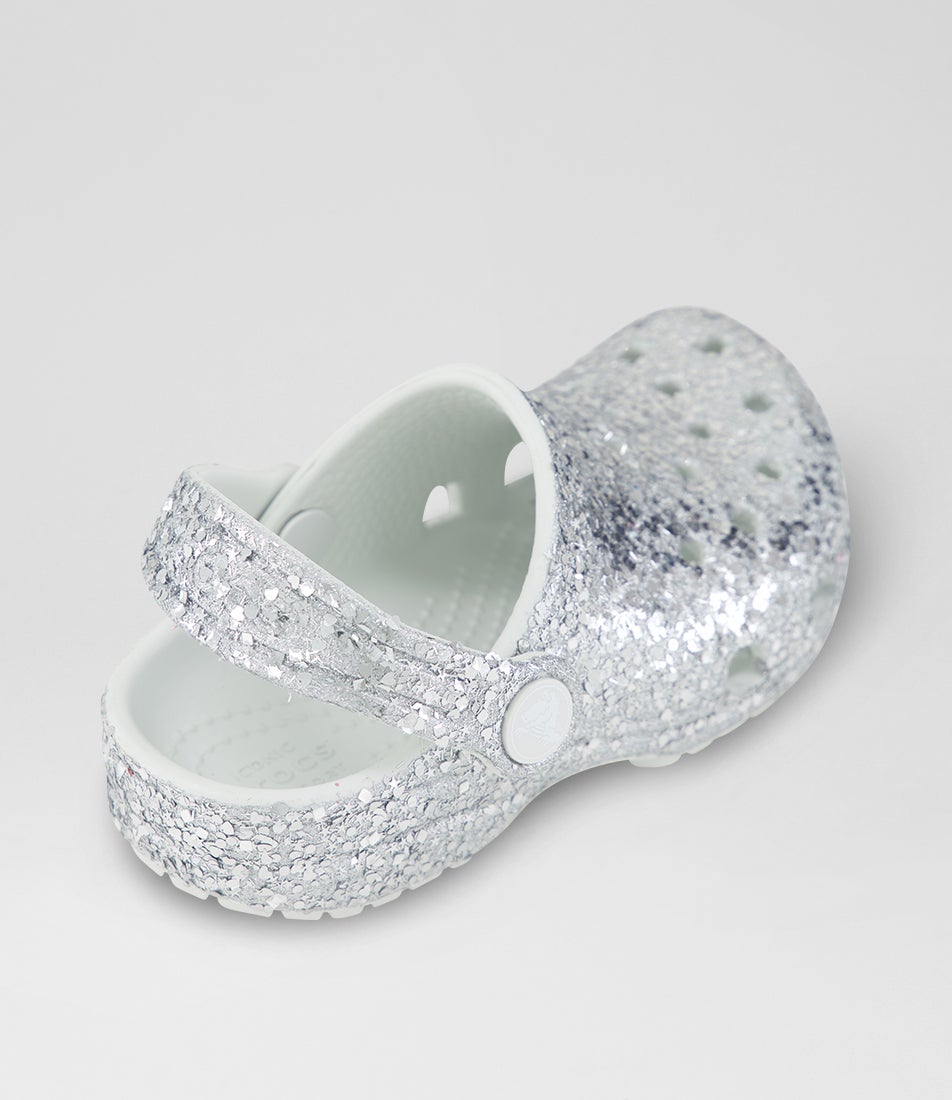 Dazzle Glitter Clog Toddler Silver Eva Sandals