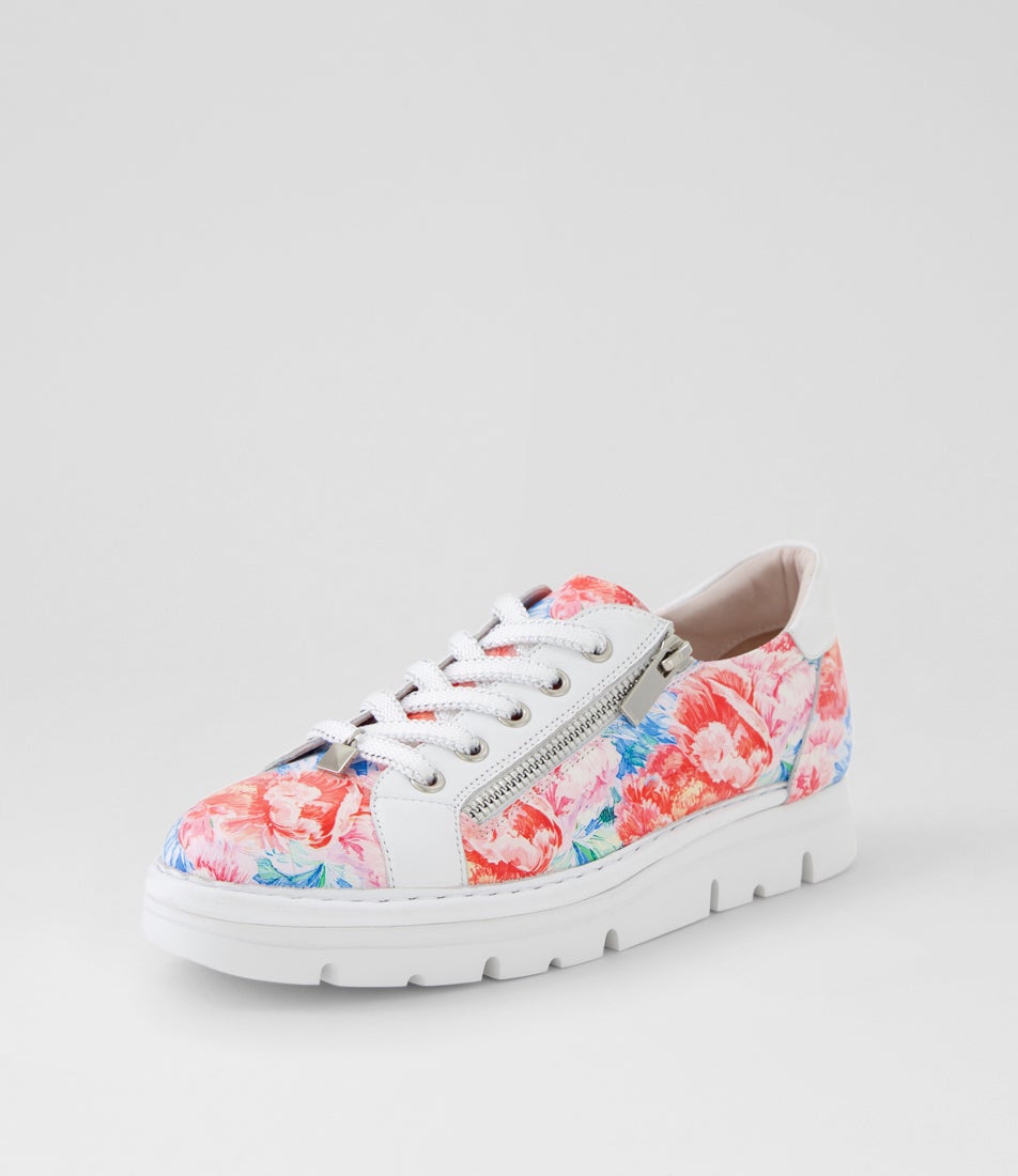 Elos Spring Bloom White Leather Sneakers