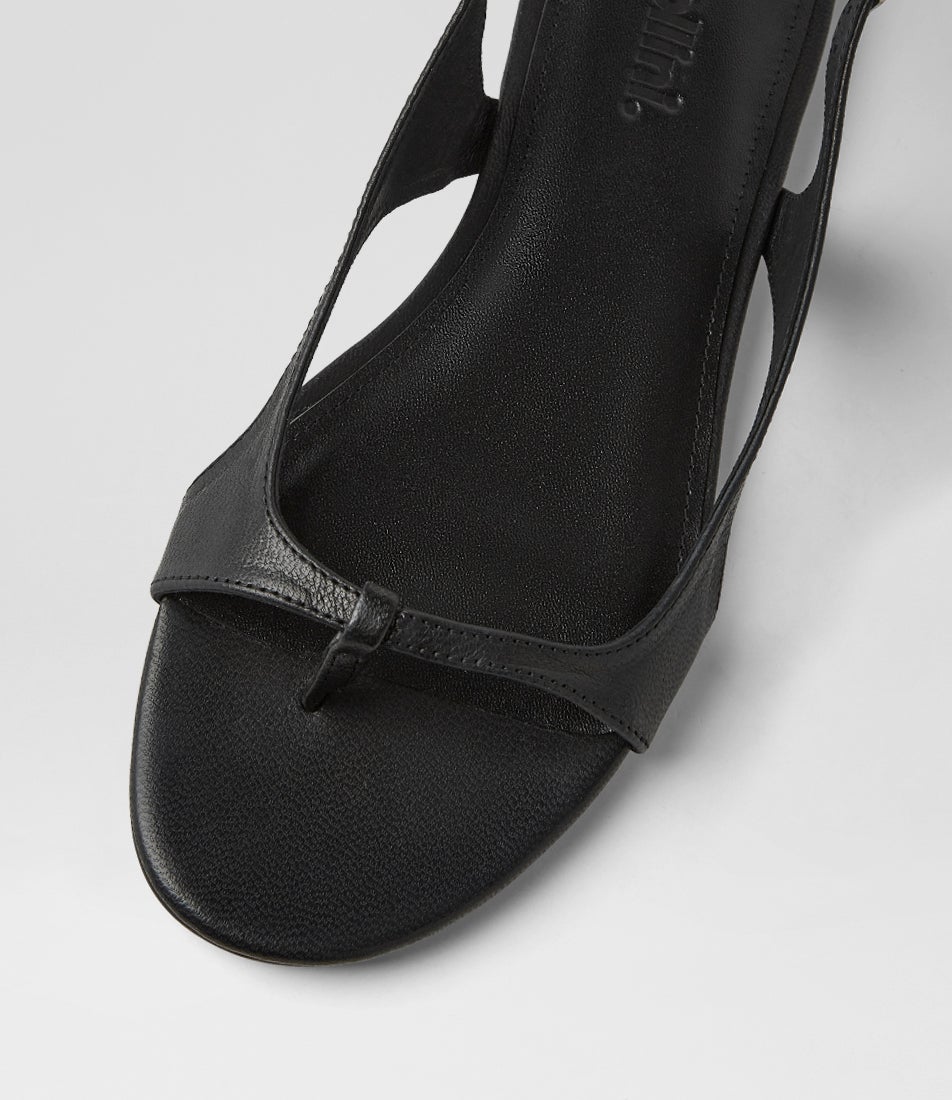 Doew Black Luxe Leather Sandals