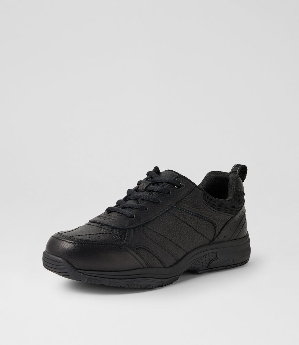 Hype Junior E Black Leather Lace Up Sneakers