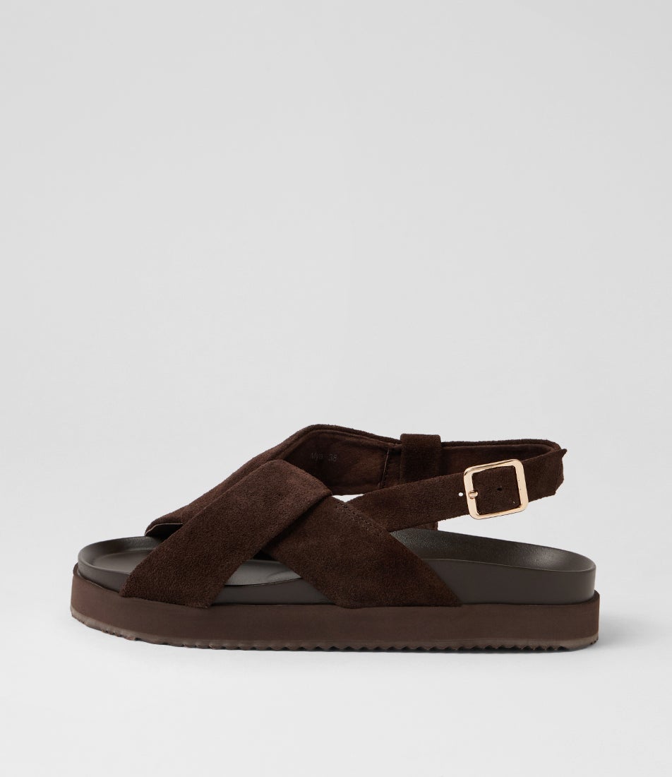 Mya Sandal Chocolate Suede Sandals