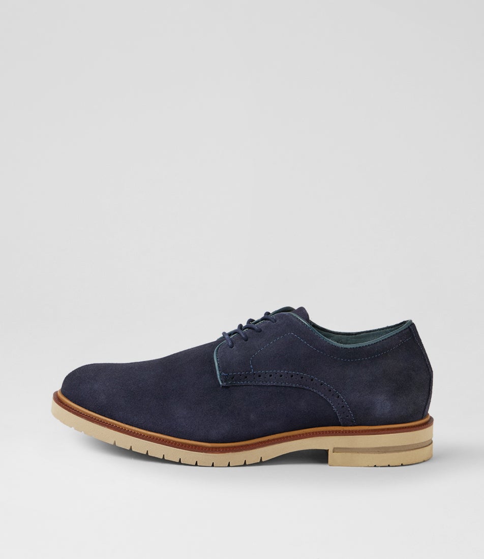Ace Navy Suede Lace Up Shoes