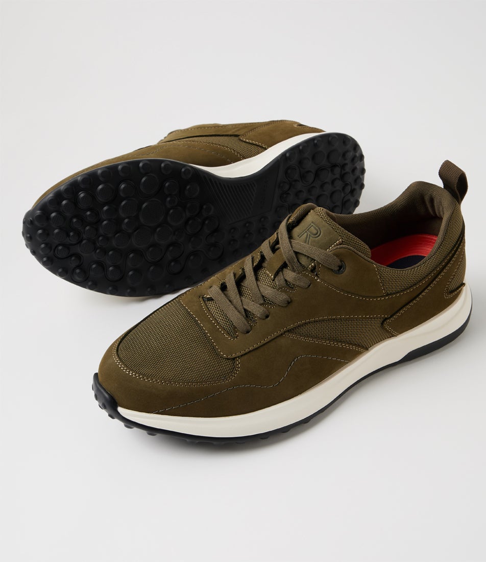Harmont Olive Leather Sneakers