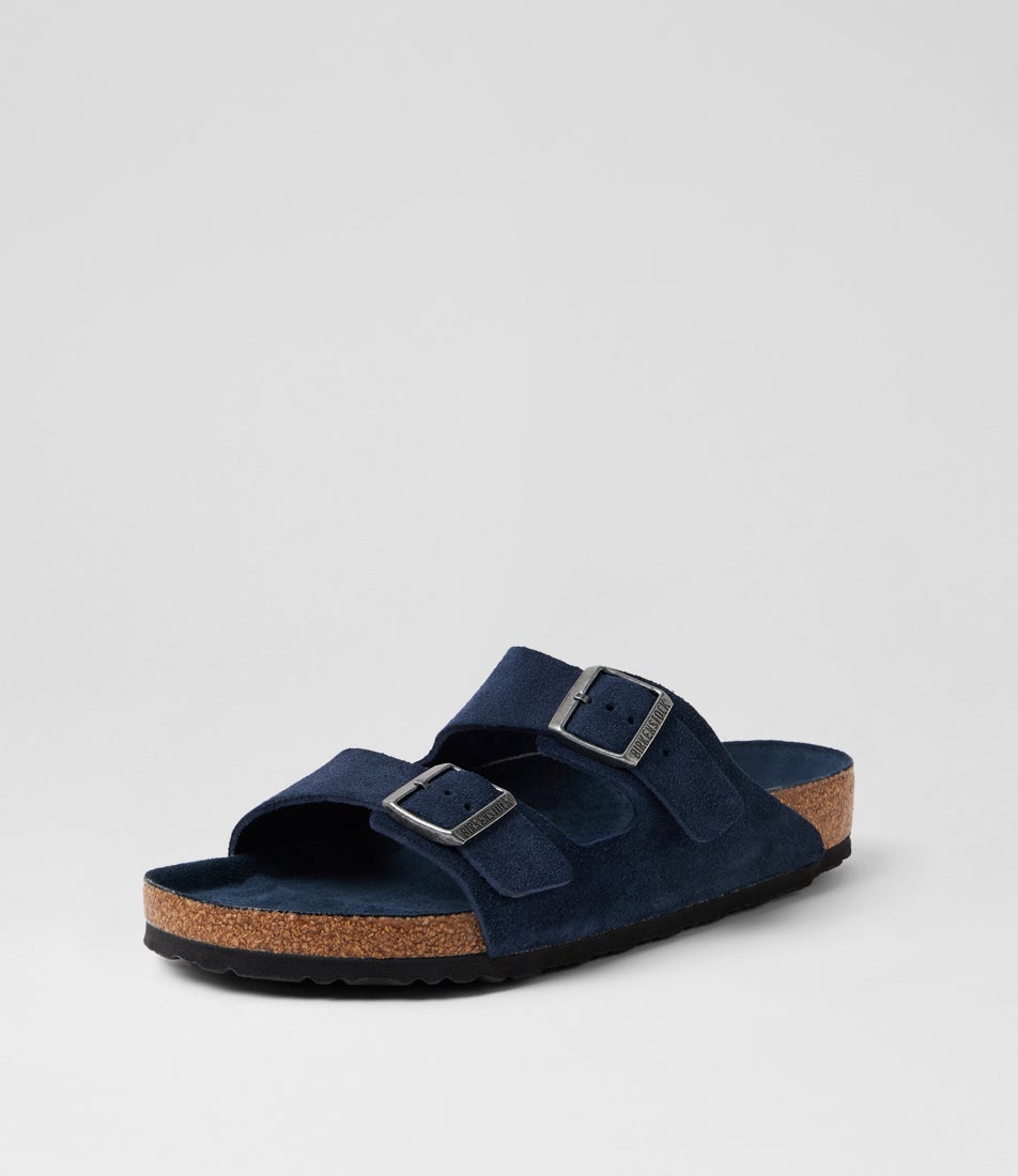 Arizona Soft Footbed Mens New Navy Suede Slides