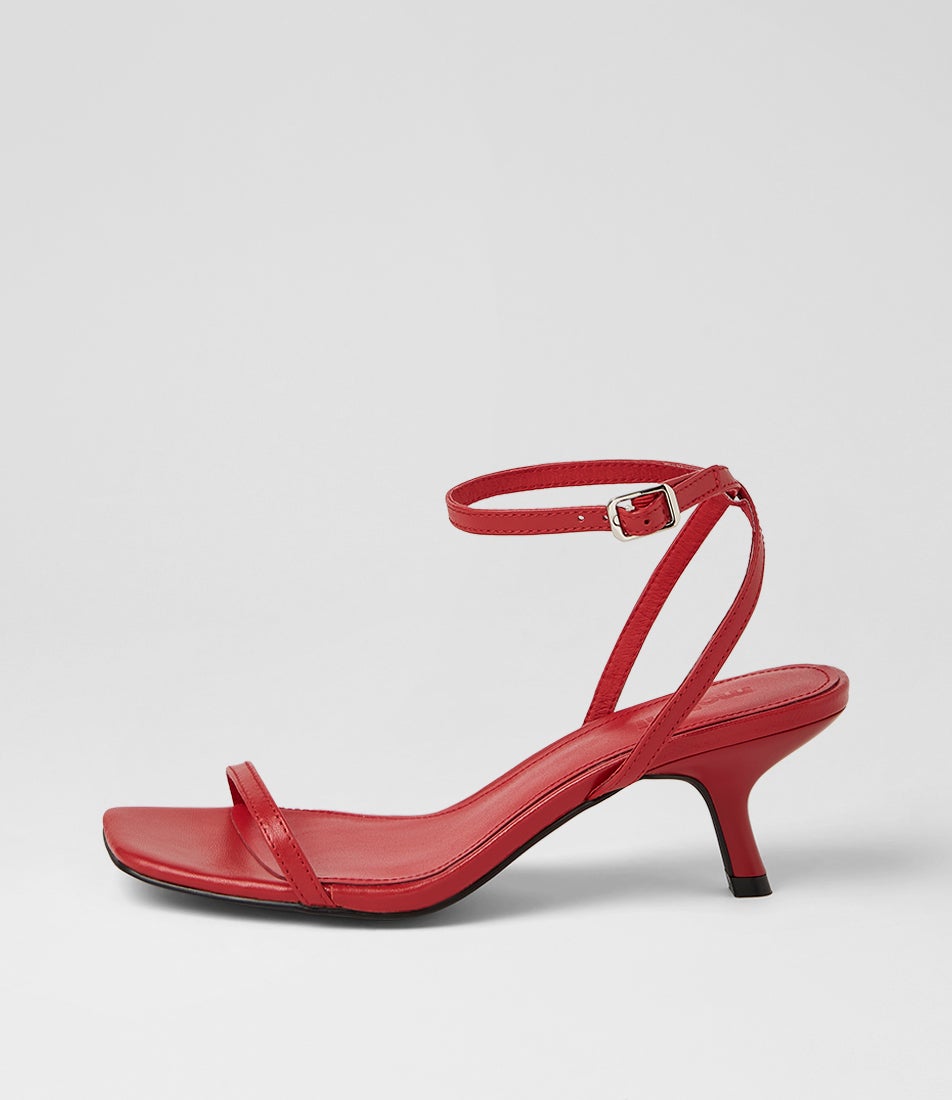 Hazeel Dark Red Leather Sandals