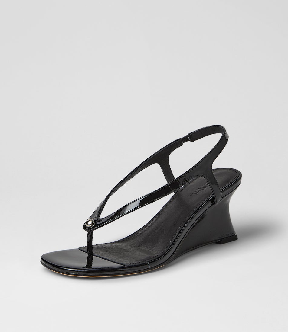Feltit Black Patent Leather Sandals