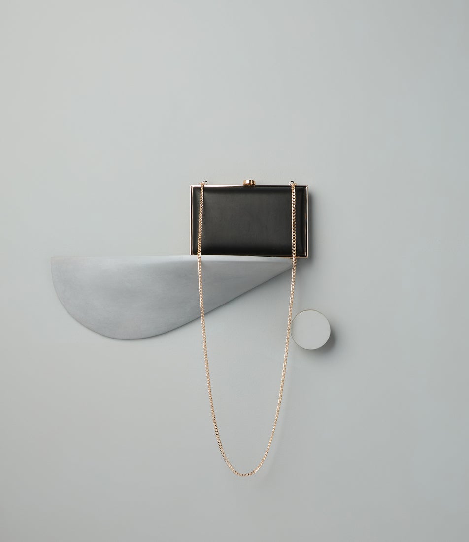 Ariella Slim Black Clutch