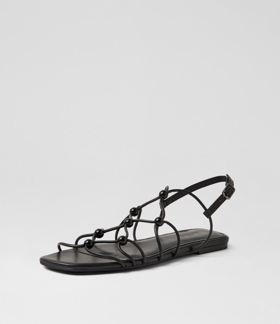 Rammi Black Leather Sandals