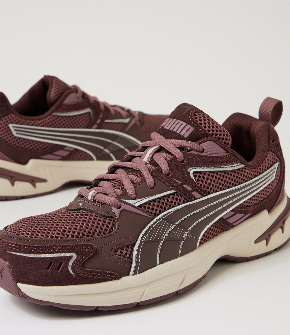 Milenio Tech 2000 Rich Cocoa Chocolate Suede Mesh Sneakers
