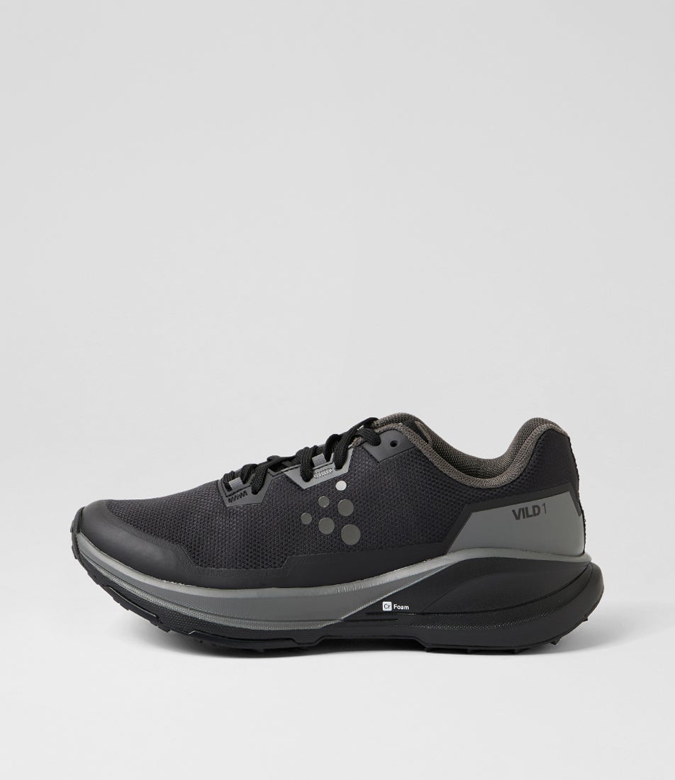 Vild 1 M Black Grey Mesh Lace Up Sneakers