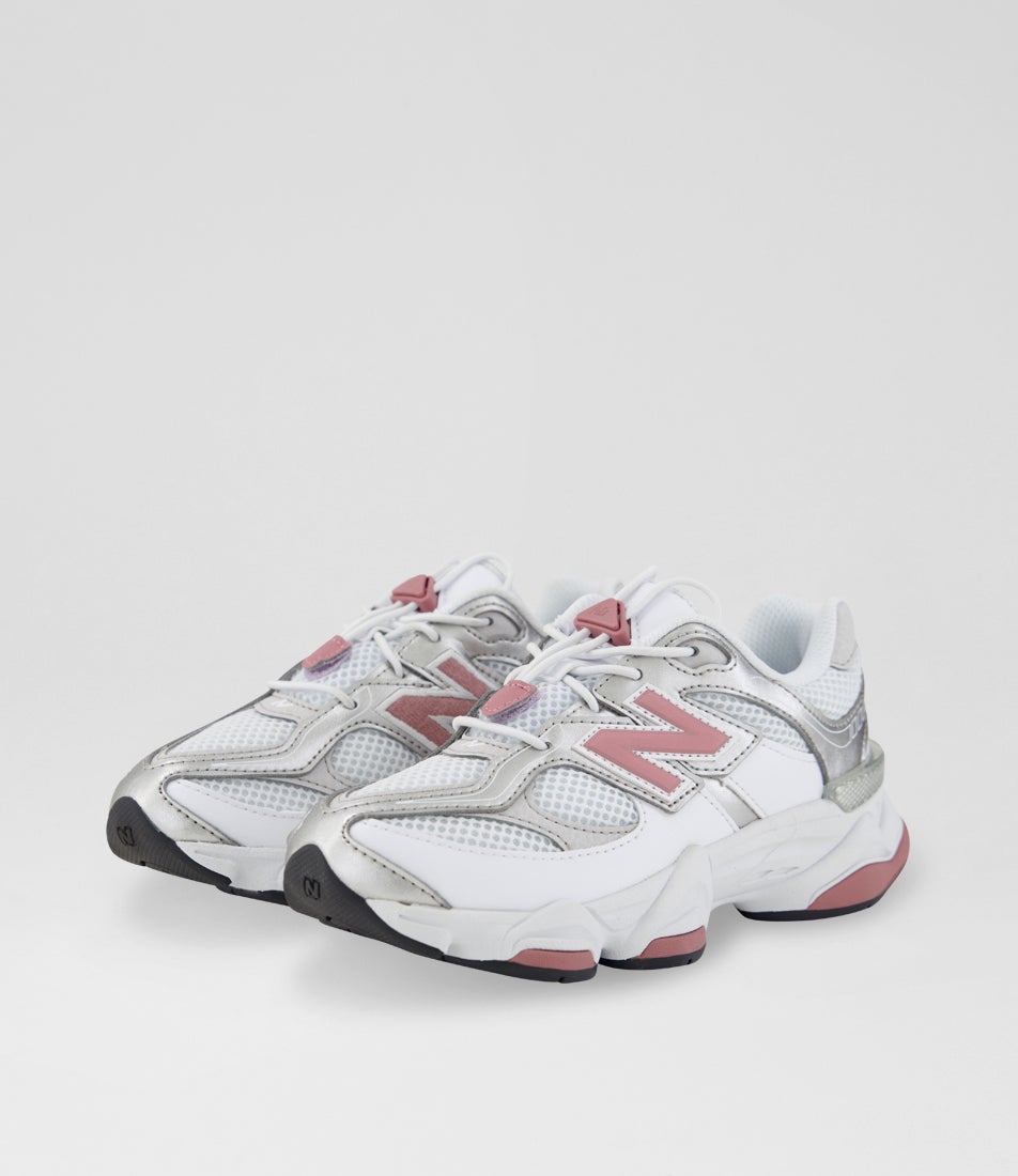 9060 Junior White Rosewood Mesh  Sneakers
