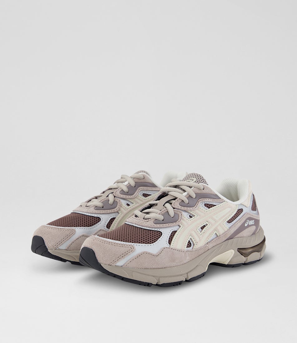 Gel Nyc Youth Cocoa Powder Cream Suede Lace Up Sneakers