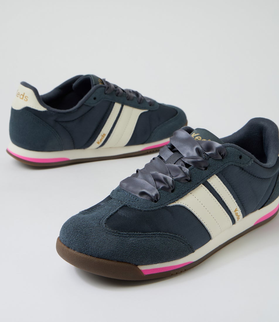 Revival Satin Dark Grey Satin Suede Lace Up Sneakers