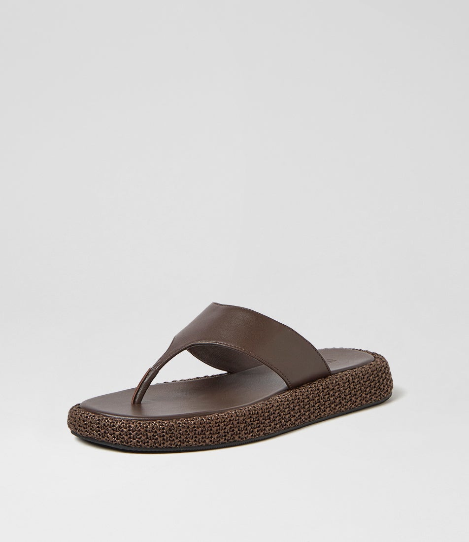 Atori Choc Leather Woven Thongs