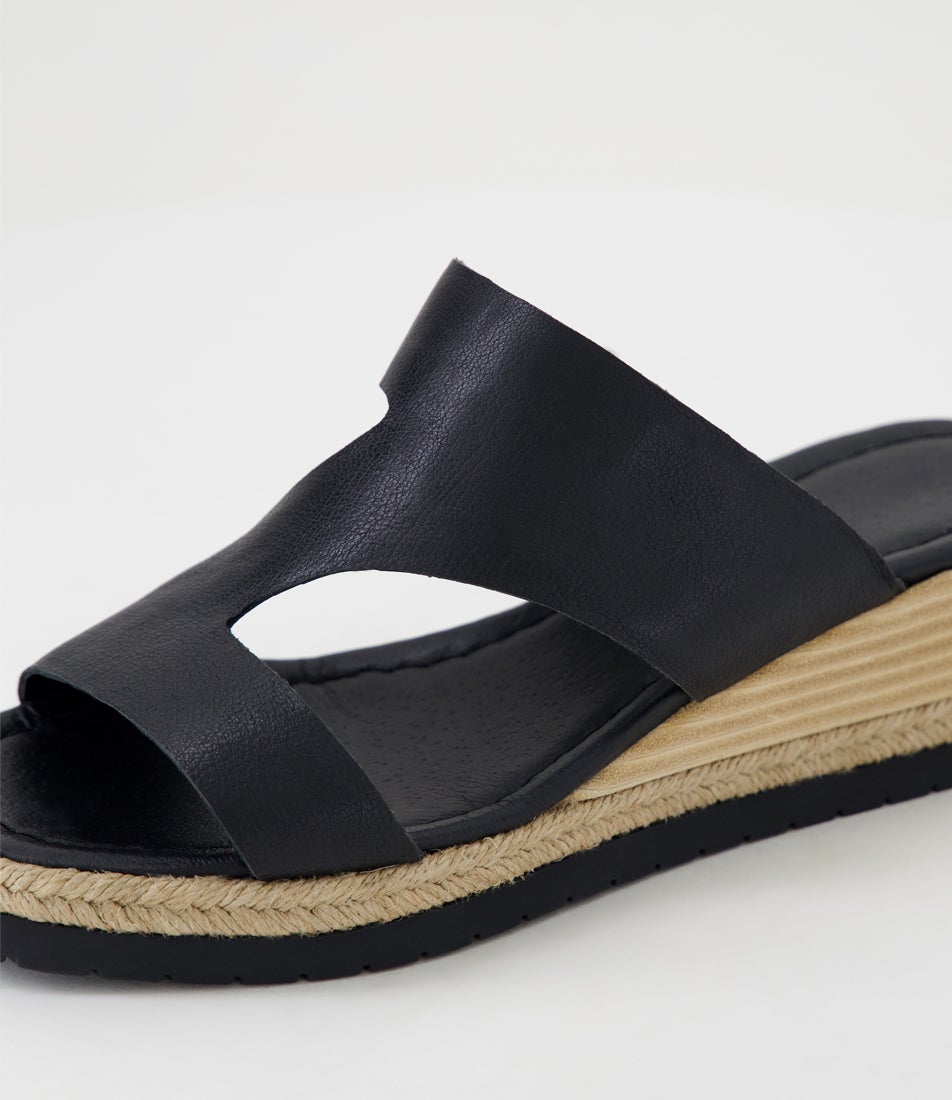 Ivone Black Leather Sandals