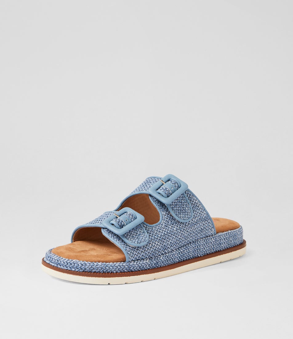 Darto Denim Synthetic Raffia Sandals