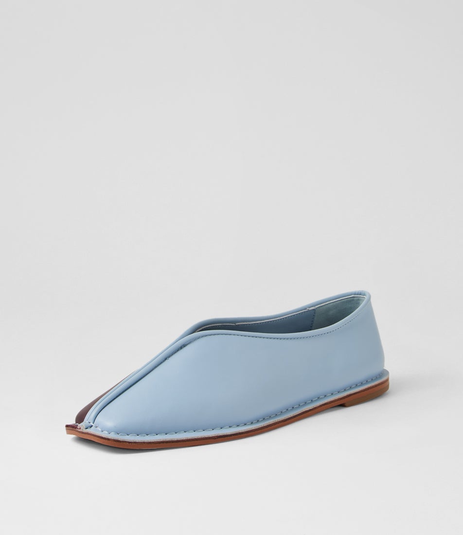 Ada Dark Cherry Sky Leather Ballet Flats