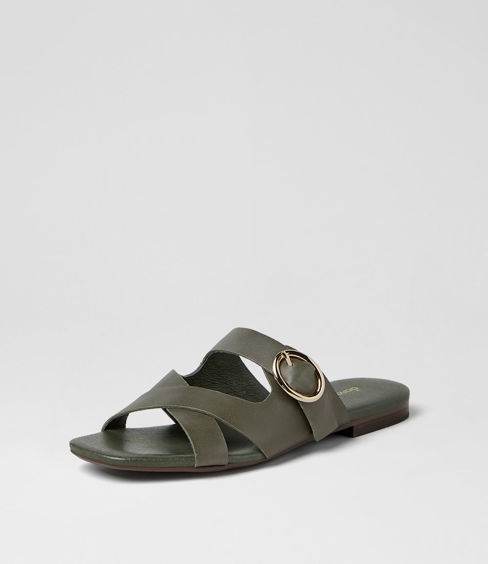 Alluse Olive Leather Sandals