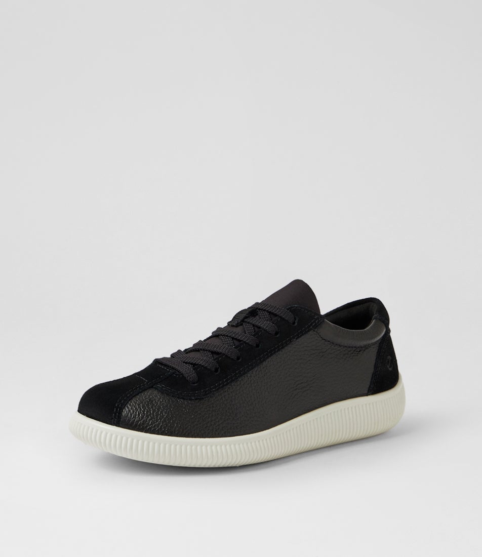 Soft Zero W Black Leather Suede Sneakers