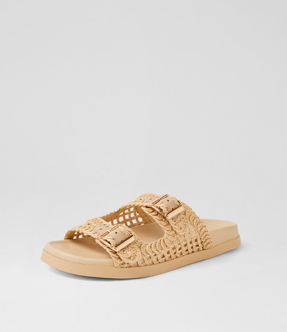 Reki Natural Synthetic Raffia Slides
