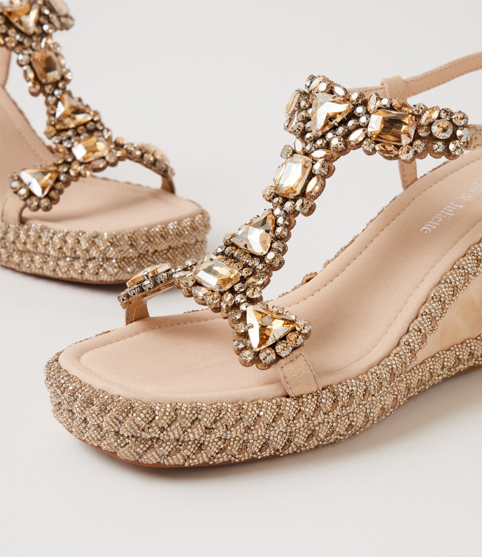Vallda Latte Multi Suede Sandals