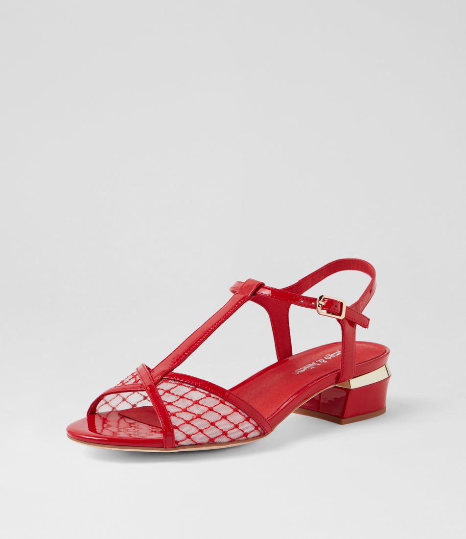 Trainar Red Patent Mesh Sandals