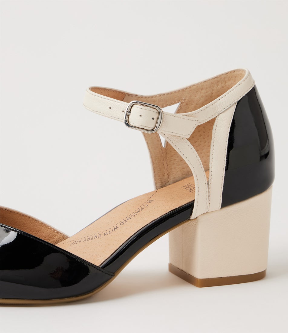 Vetto Xw Black Ivory Patent Leather Heels