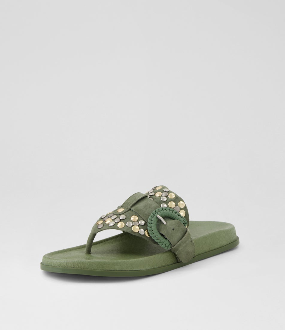 Taria Khaki Suede Sandals