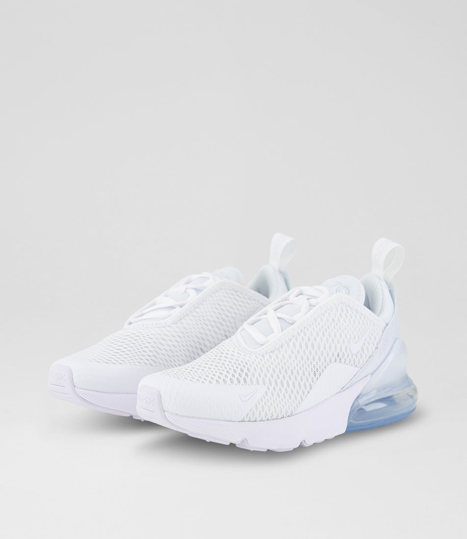 Air Max 270 Junior White Metallic Silver Mesh Sneakers